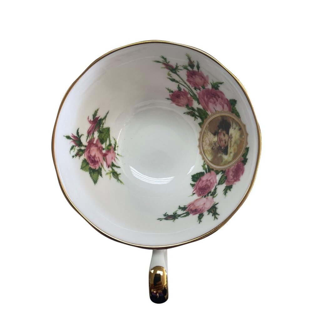 Vintage Avon Floral Bone China Tea Cup & Saucer Set Gold Trim 1991 Honor Society - Picture 6 of 11
